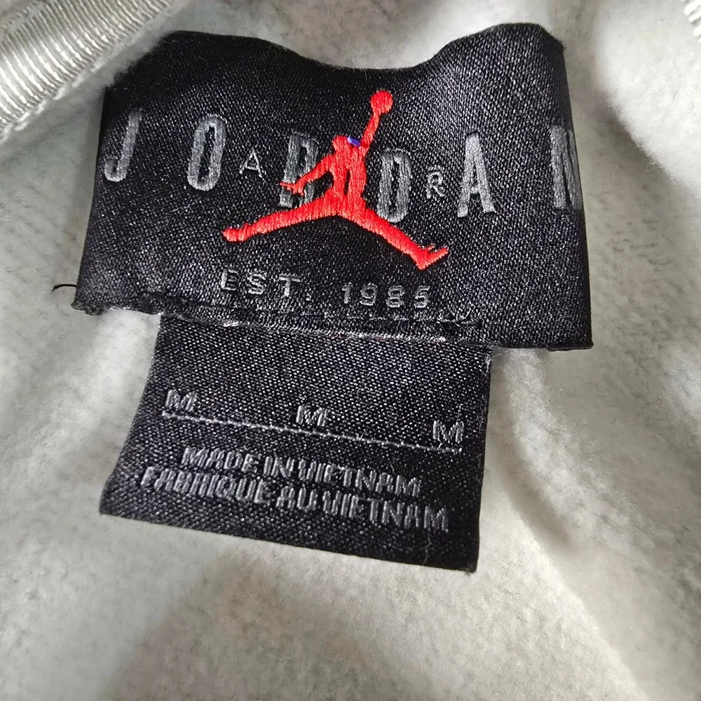 Jordan Mens Jumpman Air Geometric Globe Pullover Hoodie Grey Medium